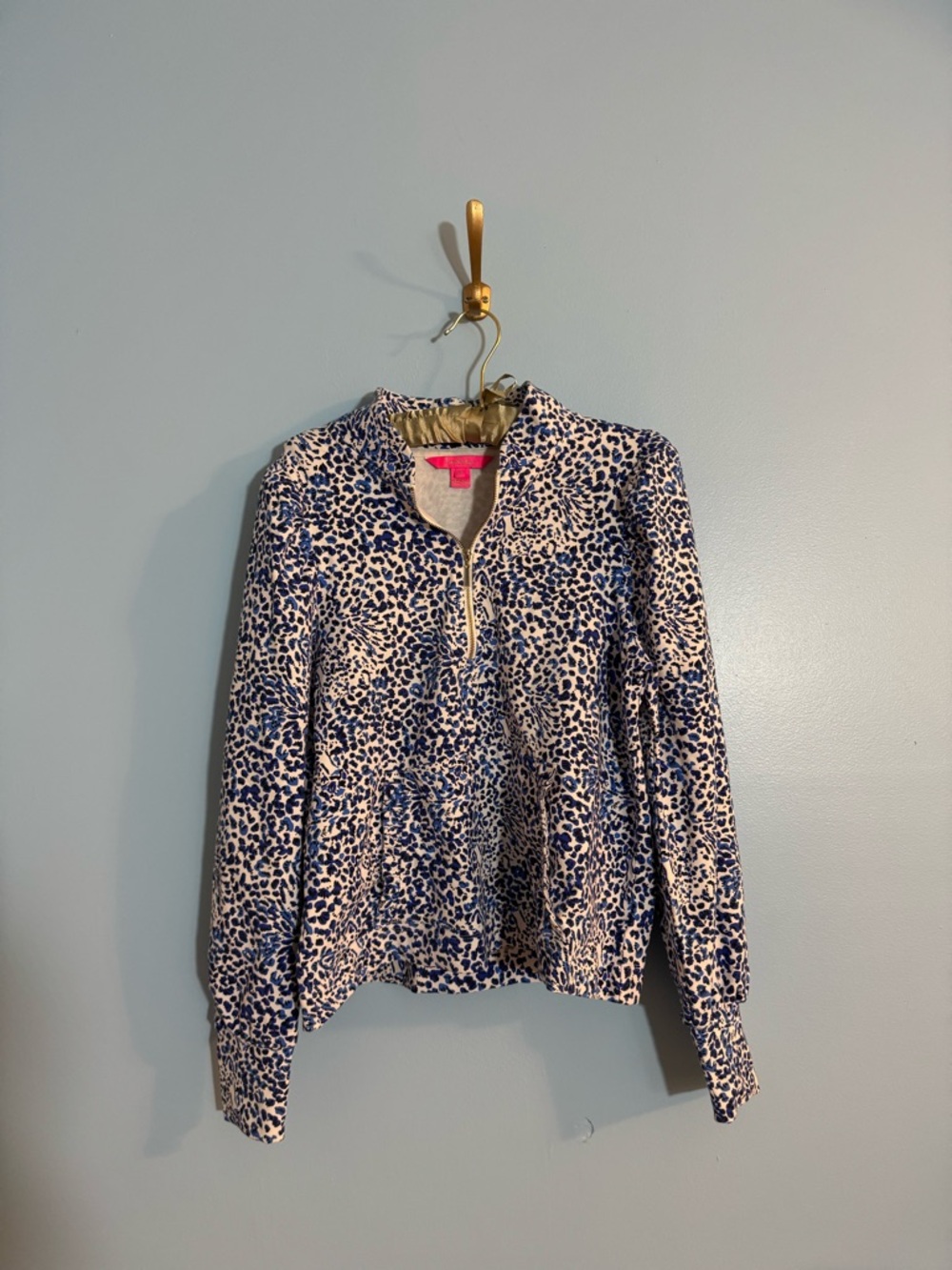Lily pulitzer quarter zip blue and white size M